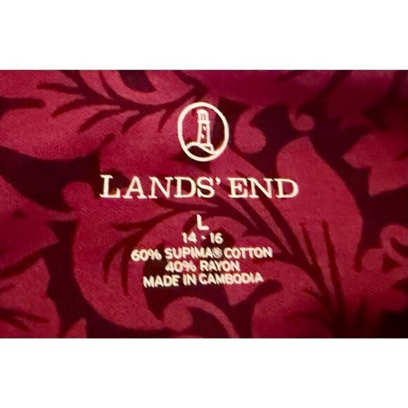 Lands’ End Long Sleeved Top Floral Blouse Size L - Picture 3 of 10